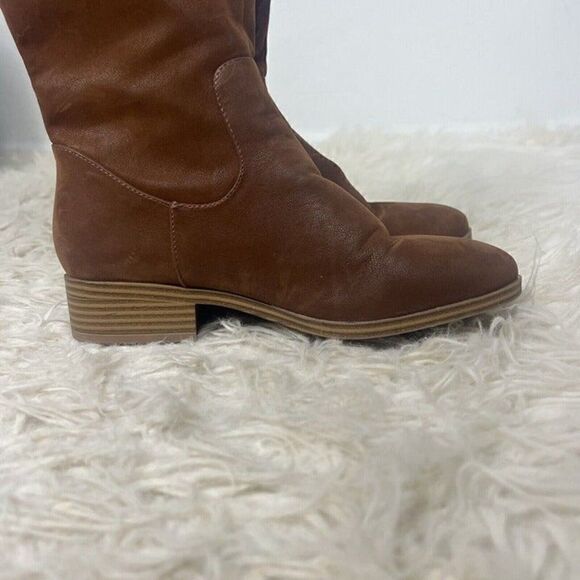 MIA Womens Marri Tall Distressed faux leather pull-on Brown Cognac Boot Size 7 - Picture 9 of 12